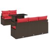 vidaXL Ensemble de canap&eacute; de jardin 6 pc Marron Poly rotin