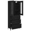 vidaXL Haut Armoire Ch&ecirc;ne noir 69,5 x 34 x 180 cm Bois d'ing&eacute;nierie