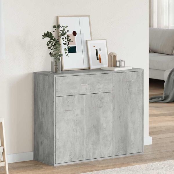 vidaXL Buffet Gris b&eacute;ton 88x30x70 cm Bois d'ing&eacute;nierie