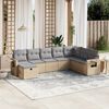 vidaXL Salon de jardin avec coussins 8pcs m&eacute;lange beige r&eacute;sine tress&eacute;e