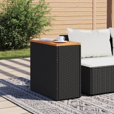 vidaXL Table d'appoint de jardin dessus en bois noir 58x27,5x55 cm