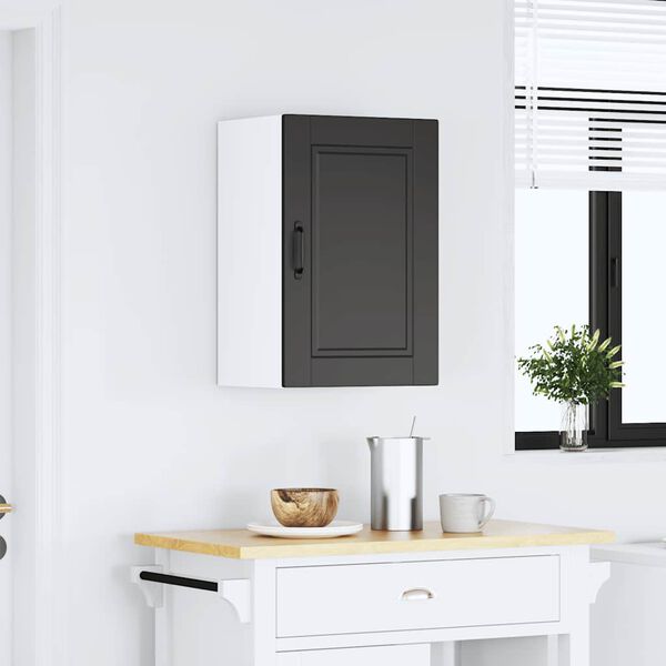 vidaXL Armoire murale de cuisine Porto noir bois d'ing&eacute;nierie
