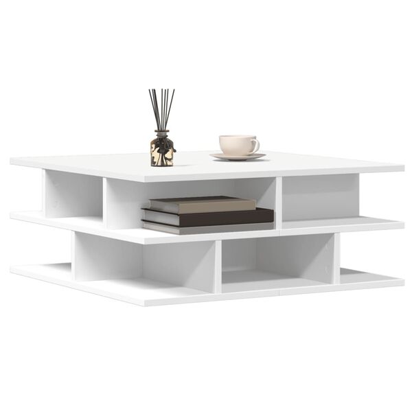 vidaXL Table basse blanc 70x70x29 cm bois d'ing&eacute;nierie