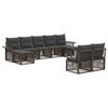 vidaXL Ensemble de canap&eacute; de jardin 9 pc Gris polyrotin