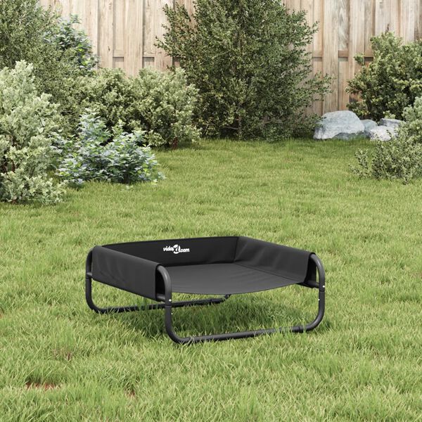 vidaXL Lit sur&eacute;lev&eacute; pour chien anthracite tissu Oxford et acier