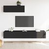 vidaXL Ensemble de meubles TV 3 pcs Noir Bois d'ing&eacute;nierie