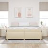 vidaXL Cadre de lit avec matelas Cr&egrave;me 200 x 200 cm tissu