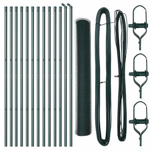 vidaXL Fixation au sol hexagonale 25 x 1 m Acier recouvert de PVC