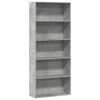vidaXL Biblioth&egrave;que gris b&eacute;ton 80x30x189 cm bois d'ing&eacute;nierie