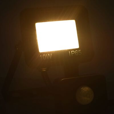 vidaXL Projecteur à LED avec capteur 10 W Blanc chaud