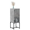 vidaXL Armoire lat&eacute;rale avec porte en verre gris b&eacute;ton 35x37x100 cm