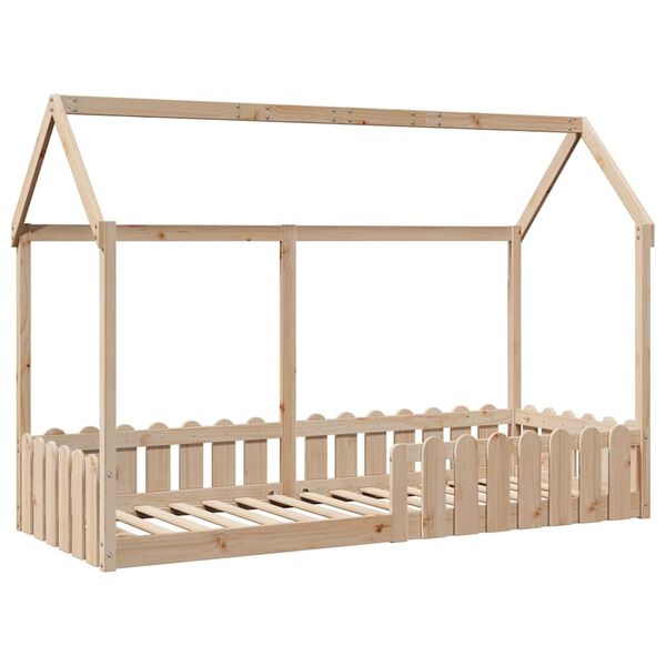 vidaXL Cadre de lit d'enfants forme de maison sans matelas pin massif