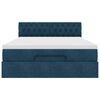 vidaXL Cadre de lit ottoman avec matelas bleu fonc&eacute; 140x190 cm velours