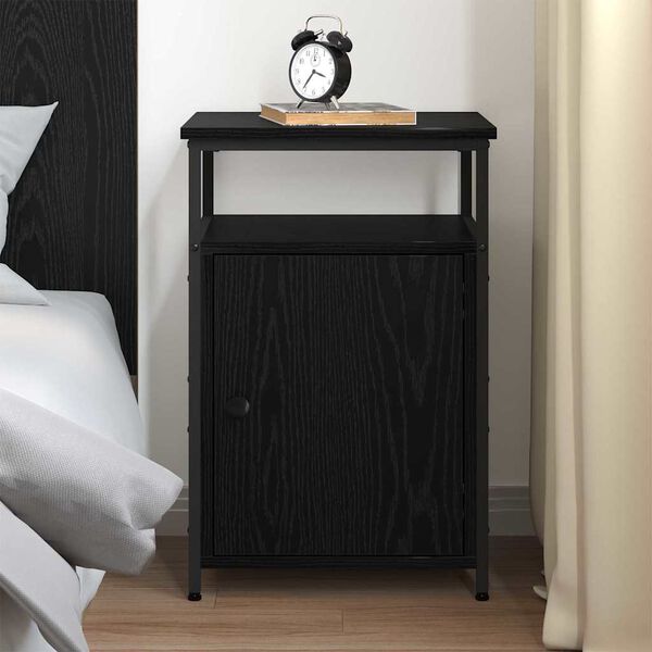 vidaXL Cabinet de chevet Ch&ecirc;ne noir Bois d'ing&eacute;nierie