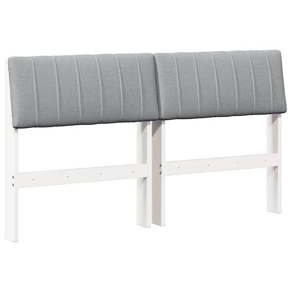 vidaXL T&ecirc;te de lit capitonn&eacute;e Gris clair 135 cm Pin massif