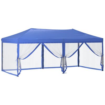 vidaXL Tente de réception pliable avec parois Bleu 3x6 m