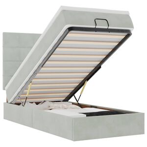 vidaXL Cadre de lit ottoman avec matelas gris clair 80x200 cm velours