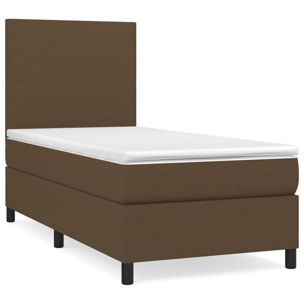 vidaXL Sommier &agrave; lattes de lit avec matelas Marron fonc&eacute; 100x200 cm