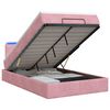 vidaXL Lit coffre avec matelas et LED Rose 120 x 190 cm Velours