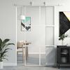 vidaXL Porte coulissante blanc 102,5x205 cm verre tremp&eacute; aluminium