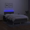 vidaXL Sommier &agrave; lattes de lit et matelas et LED Gris fonc&eacute; 120x200 cm