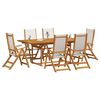 vidaXL Ensemble &agrave; Manger de jardin 7pcs bois d'acacia solide textil&egrave;ne