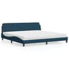 vidaXL Lit avec matelas Dover bleu 200x200 cm velours