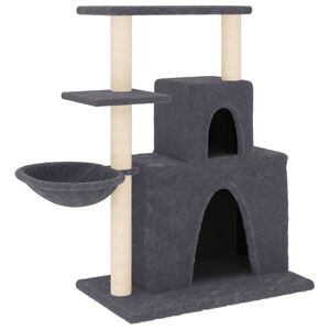 vidaXL Arbre &agrave; chat avec griffoirs en sisal Gris fonc&eacute; 83 cm