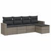 vidaXL Salon de jardin 5 pcs avec coussins gris r&eacute;sine tress&eacute;e