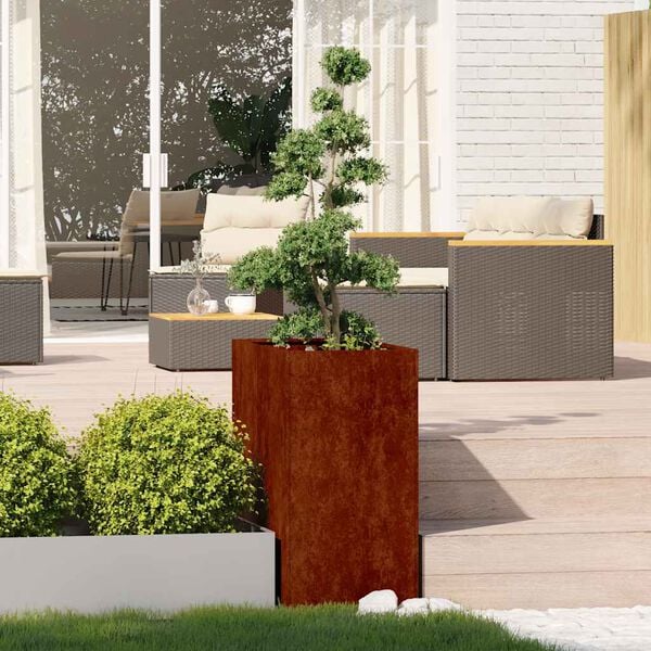vidaXL Jardini&egrave;re rouill&eacute; 40x80x80 cm acier inoxydable