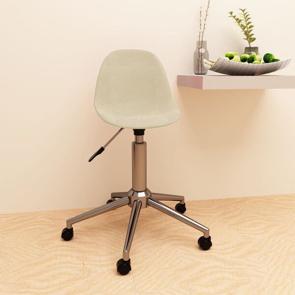 vidaXL Chaise pivotante de bureau Cr&egrave;me Tissu
