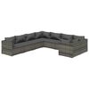 vidaXL Salon de jardin 8 pcs avec coussins Résine tressée Gris