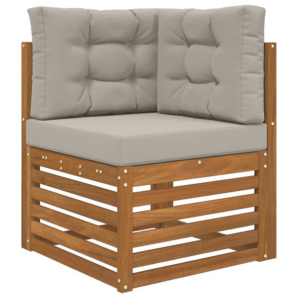 vidaXL Coussin de canap&eacute; d'ext&eacute;rieur 3 pcs Gris Polyester