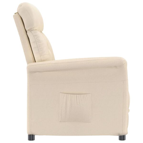 vidaXL Fauteuil inclinable Beige Tissu microfibre