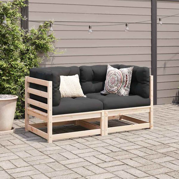 vidaXL Salon de jardin 2 pcs bois de pin massif