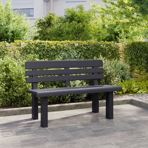 vidaXL Banc de jardin anthracite 110x52x71 cm polypropyl&egrave;ne