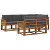 vidaXL Ensemble de canap&eacute;s d'ext&eacute;rieur 7 pc Naturel et Anthracite