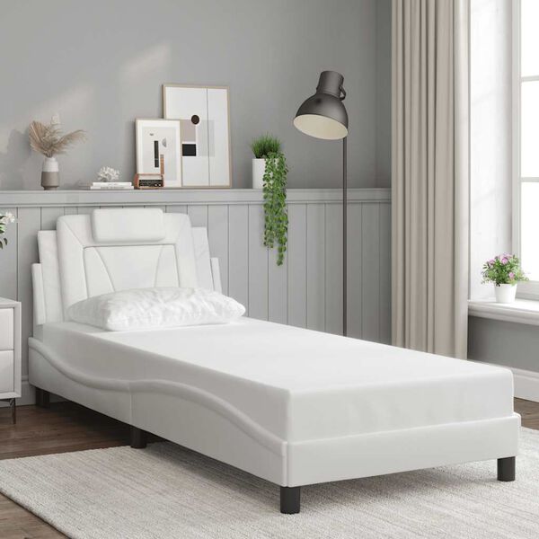 vidaXL Cadre de lit Viana sans matelas blanc 90x190 cm similicuir