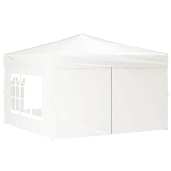 vidaXL Tente de réception pliable avec parois Blanc 3x3 m