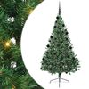 vidaXL Sapin de No&euml;l artificiel pr&eacute;-&eacute;clair&eacute; Vert 210 cm PVC