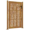 vidaXL Portail de jardin 100x150 cm en acier Corten et bambou