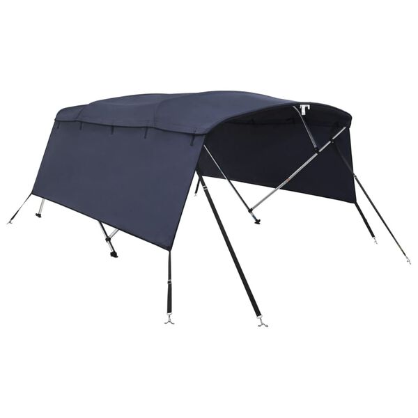 vidaXL Toit bimini &agrave; 4 arceaux parois lat&eacute;rales 243x(185-198)x137 cm
