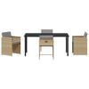 vidaXL Ensemble de salle à manger pour jardin 5 pcs Beige polyrotin