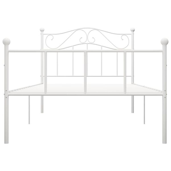 vidaXL Cadre de lit sans matelas blanc métal 100x200 cm