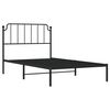 vidaXL Cadre de lit m&eacute;tal sans matelas avec t&ecirc;te de lit noir 107x203cm