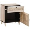 vidaXL Cabinet de chevet Beige 50 x 33 x 60 cm Bois d'acacia massif