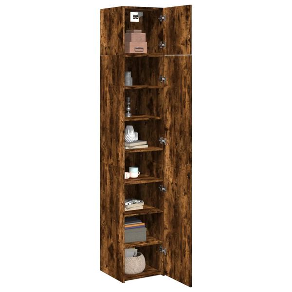 vidaXL Armoire de rangement mince ch&ecirc;ne fum&eacute; 40x42,5x225 cm
