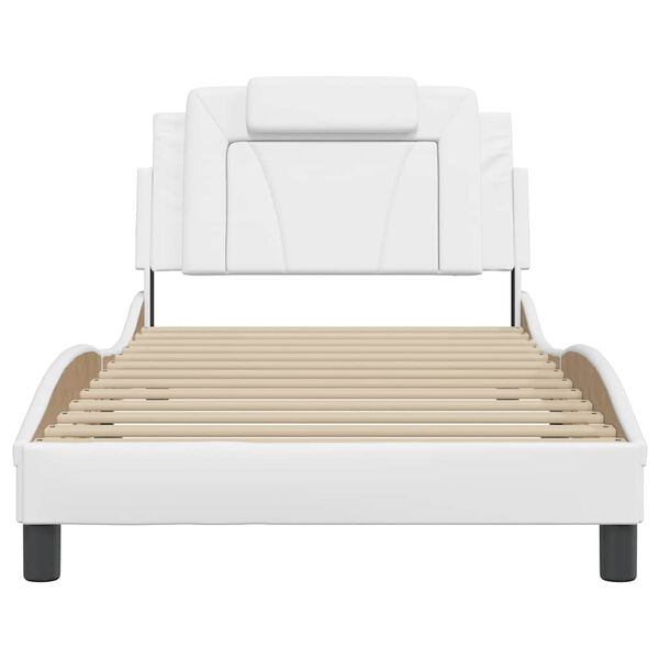 vidaXL Cadre de lit Viana sans matelas blanc 100x200 cm similicuir