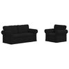 vidaXL Canap&eacute; 2 pcs Noir 175 x 82 x 80 cm tissu