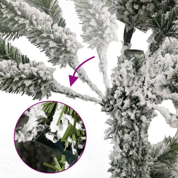 vidaXL Sapin de Noël artificiel à charnières avec neige floquée 300 cm